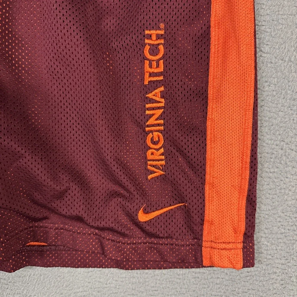 Nike Basketball Shorts Mens Medium Maroon Virginia Tech Dri Fit Relaxed Stretch